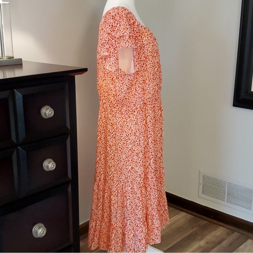 J. Crew Orange Poppy Flutter Sleeve Dress - Size 20
